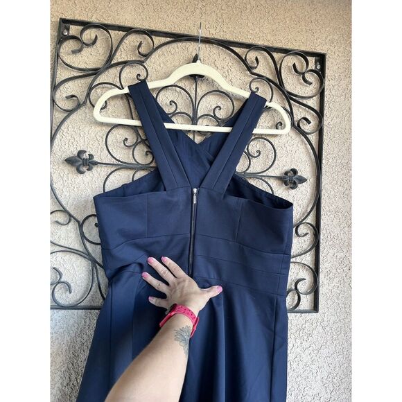 Armani Exchange Fit And Flare Dress - Size 12 - Navy Blue - Picture 7 of 10